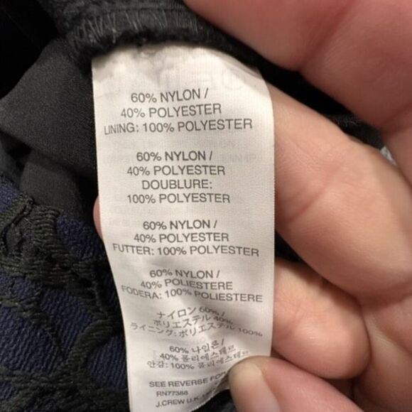 J.‎ Crew Navy & Black Lace V Neck Sheath Dress Size 4 Career Event Dress Up - Picture 14 of 15